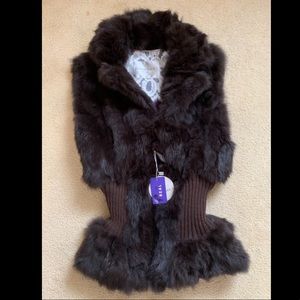 Rabbit Fur Vest. NWT! REAL FUR
